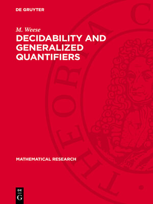 cover image of Decidability and Generalized Quantifiers